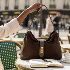 THE CLARA SUEDE SLOUCH BAG thebagicon