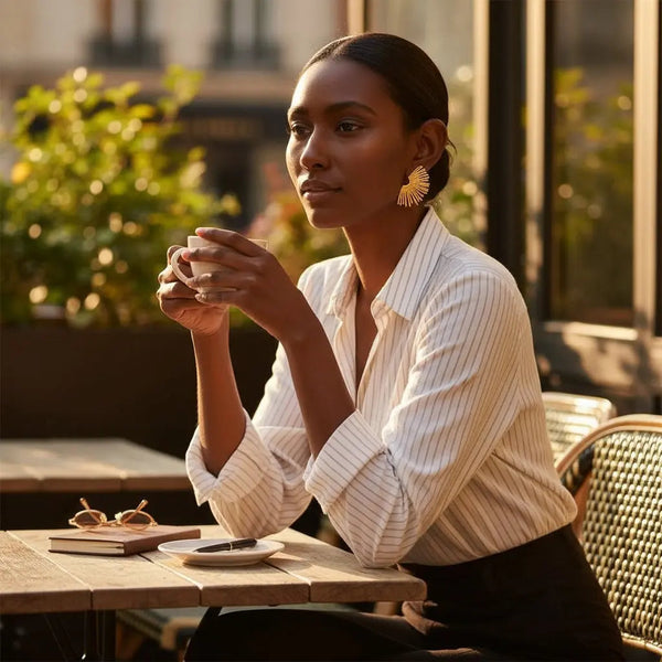 Sunburst Gold Earrings thebagicon