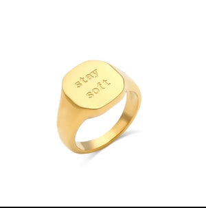 “Stay Soft” 18K Gold Plated Ring