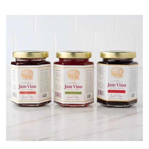 Three Jam Vino limited edition holiday jars
