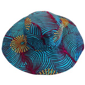 Colorful patterned hat on a white background