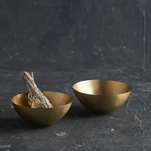 Petite Brass Bowls, Set of 2