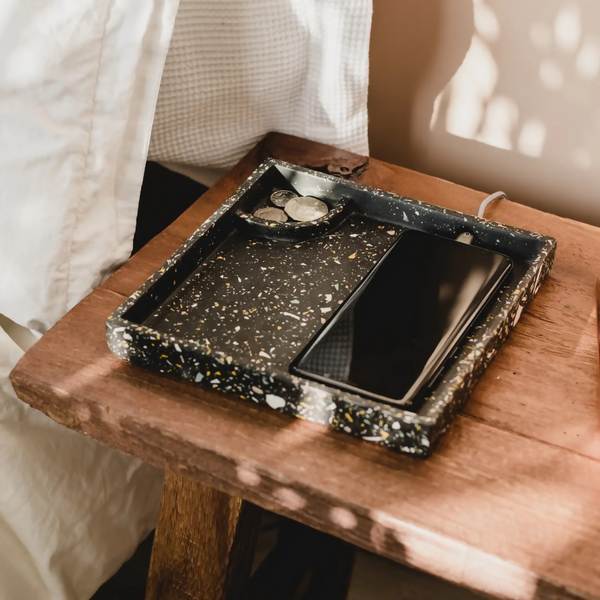 Black Terrazzo Valet Tray