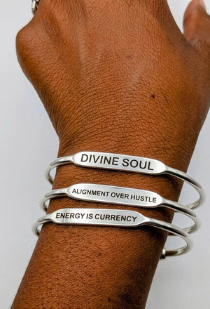 Silver Affirmation Bangles