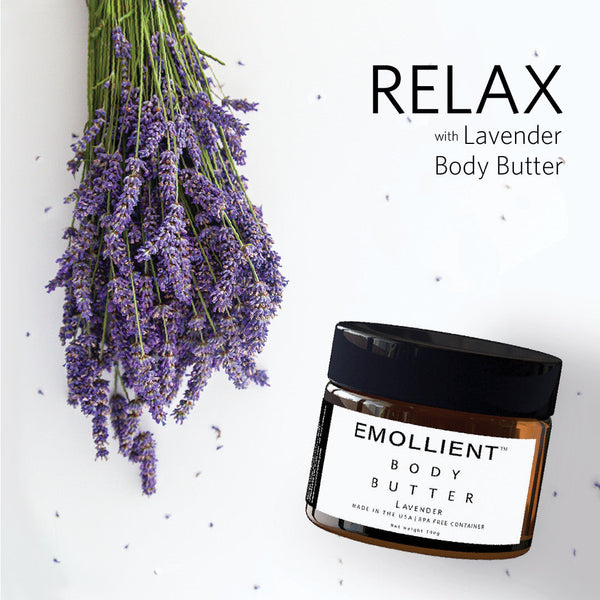 flat lay of lavender body butter, eco-friendly and cruelty-free skincare