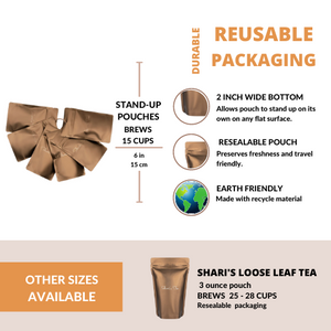  Reusable packaging of Shari's Tea