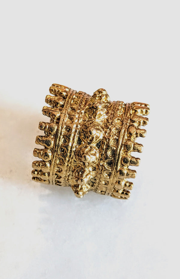 Empress Brass Geometric Statement Ring