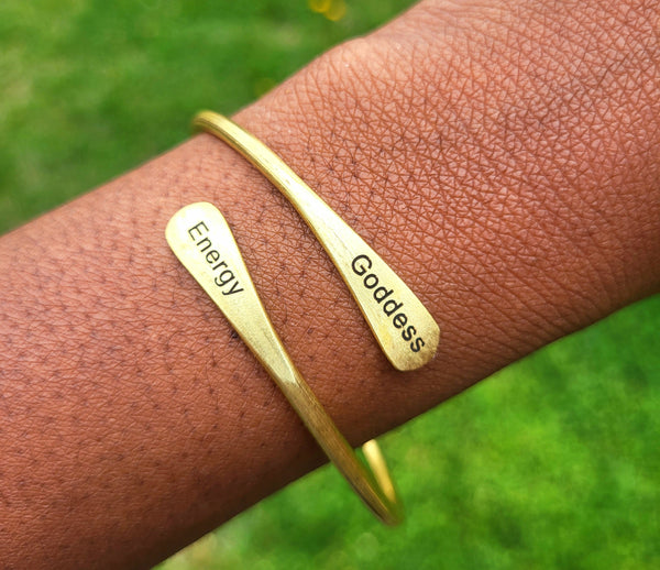Goddess Energy Brass Coil Bangle