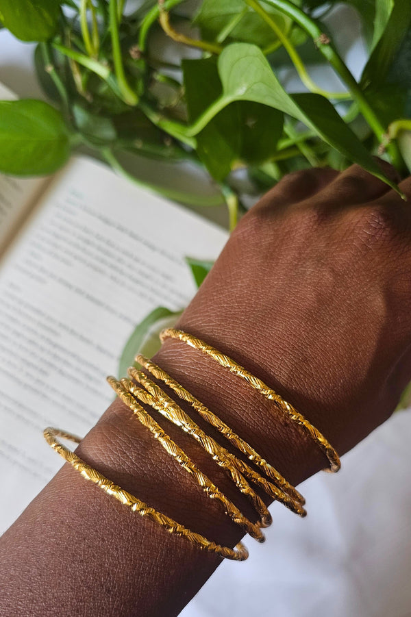 "Sacred Goddess" Geometric Bangle Stack