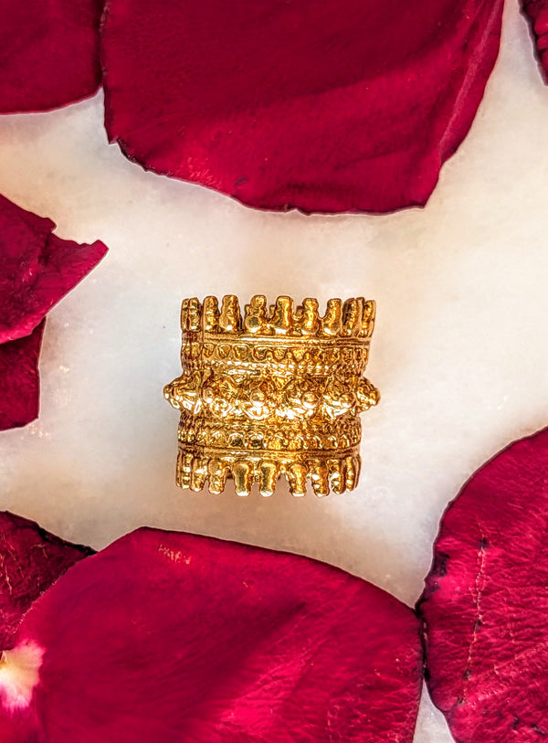 Empress Brass Geometric Statement Ring