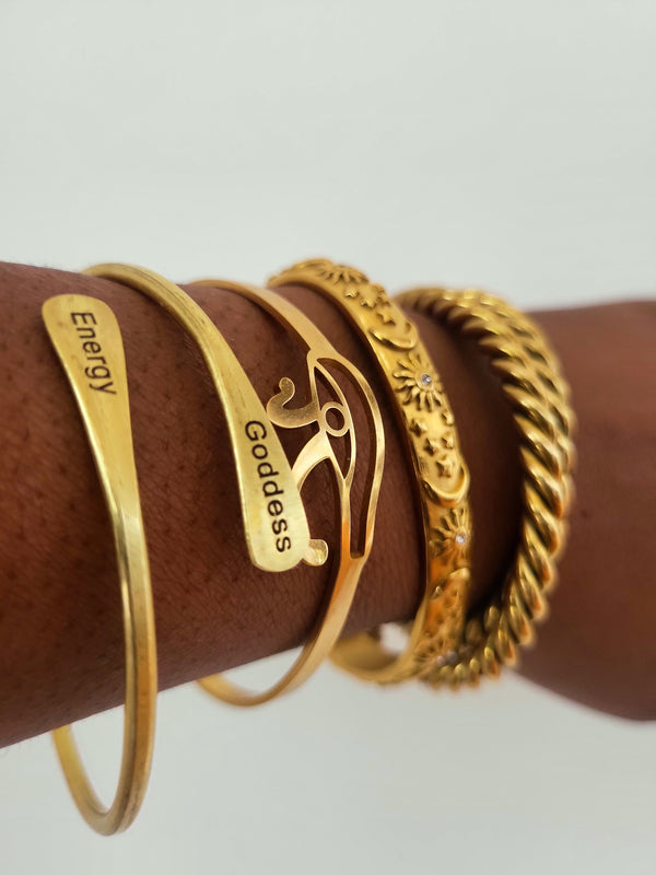 Goddess Energy Brass Coil Bangle
