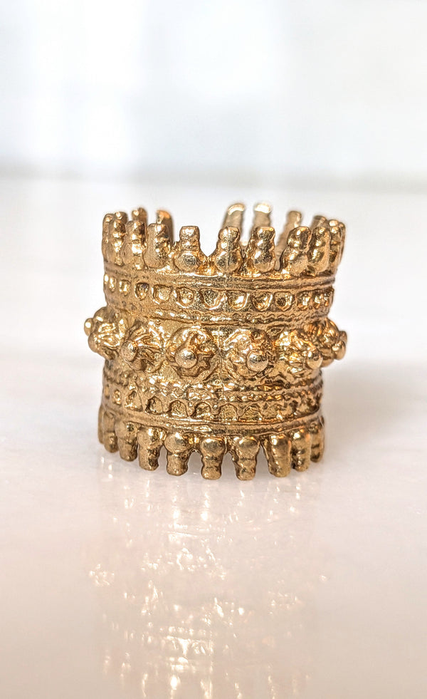 Empress Brass Geometric Statement Ring