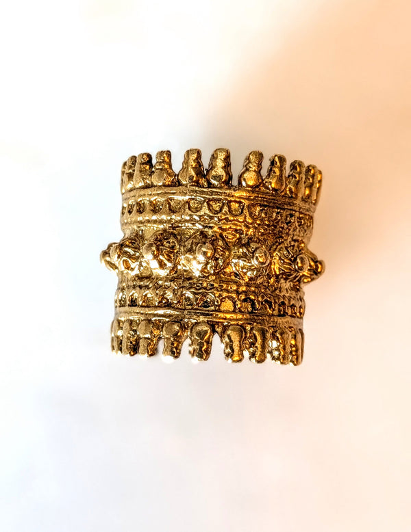 Empress Brass Geometric Statement Ring