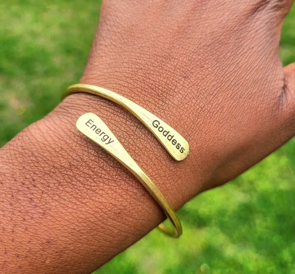 Goddess Energy Brass Coil Bangle