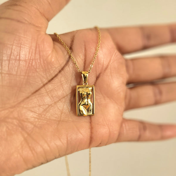 Aboriginal Woman Pendant & Hoop Set