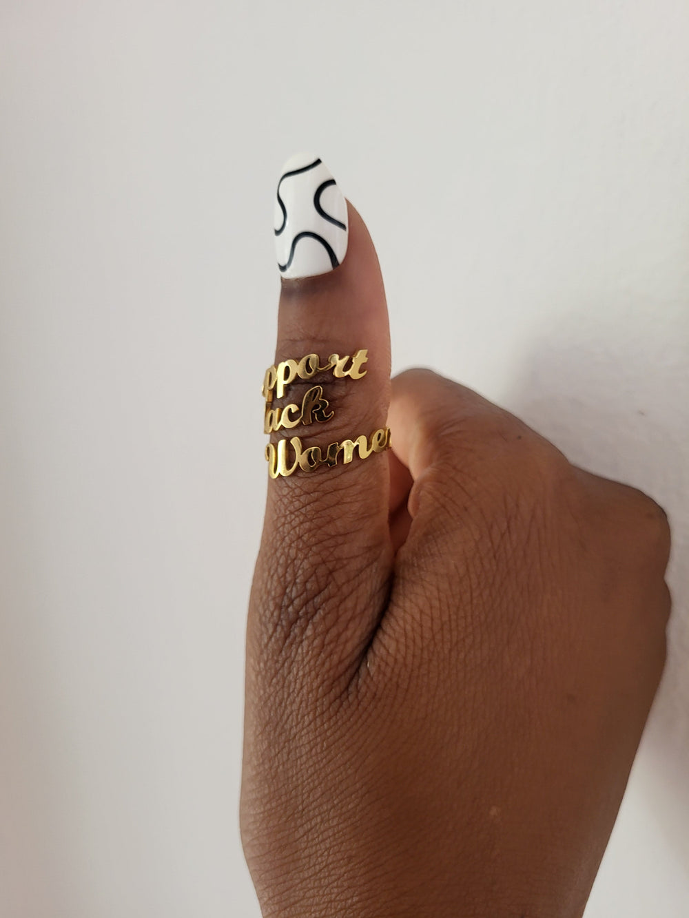 Support Black Women 18K Gold Plated Ring