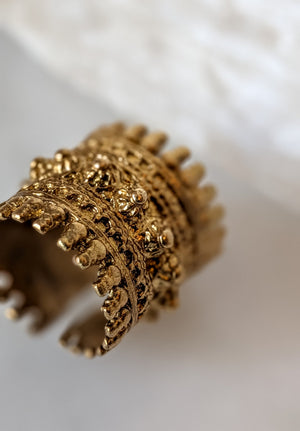 Empress Brass Geometric Statement Ring