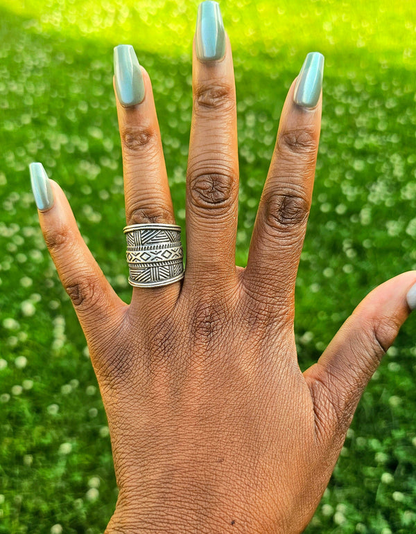 "The Aztec Moon" Brass Ring