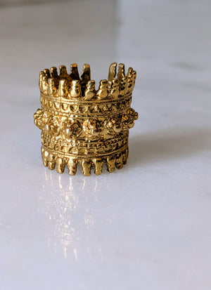 Empress Brass Geometric Statement Ring
