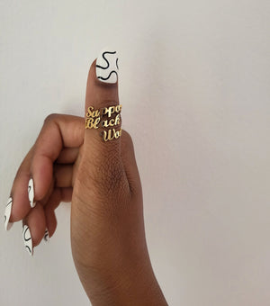 Support Black Women 18K Gold Plated Ring