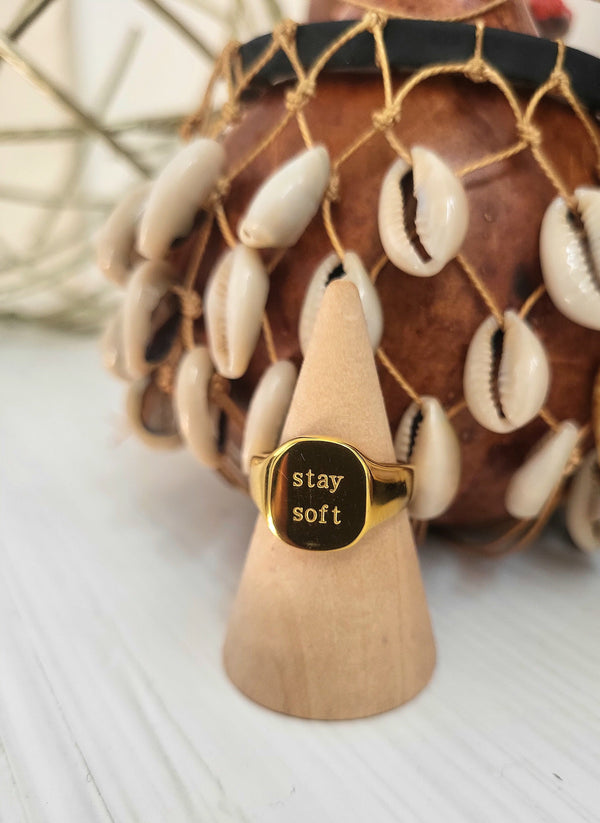 “Stay Soft” 18K Gold Plated Ring