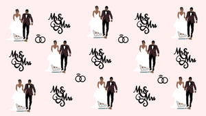 Jumping the Broom Wedding Gift Wrap Paper